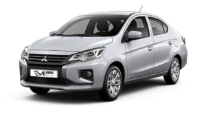 Mitsubichi Attrage front | Emi Ride - Rent a Car